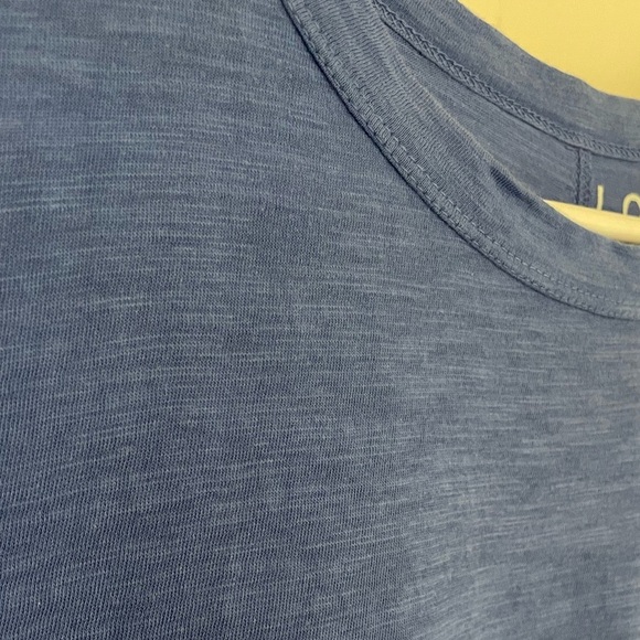 LOFT Blue Petite Everyday Crew Tee, Relaxed Short Sleeve T Shirt 100% Cotton - Picture 3 of 7